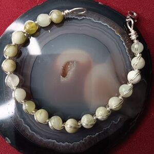 ✨ Calming & Soothing Blue Agalomite Bracelet | Hand Made Wire Wrapped Bracelete